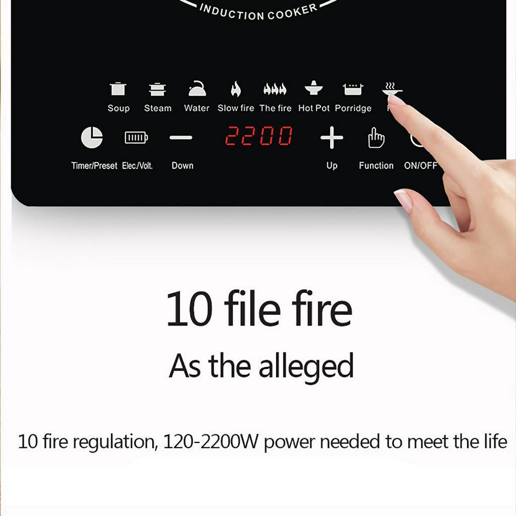 2200W Induction Cooker Smart Electric Oven Plate Creative Precise Control Cookers Hob Cooktop Cooking Plate Hot Pot 2200W Tea Boiler 110V/220V