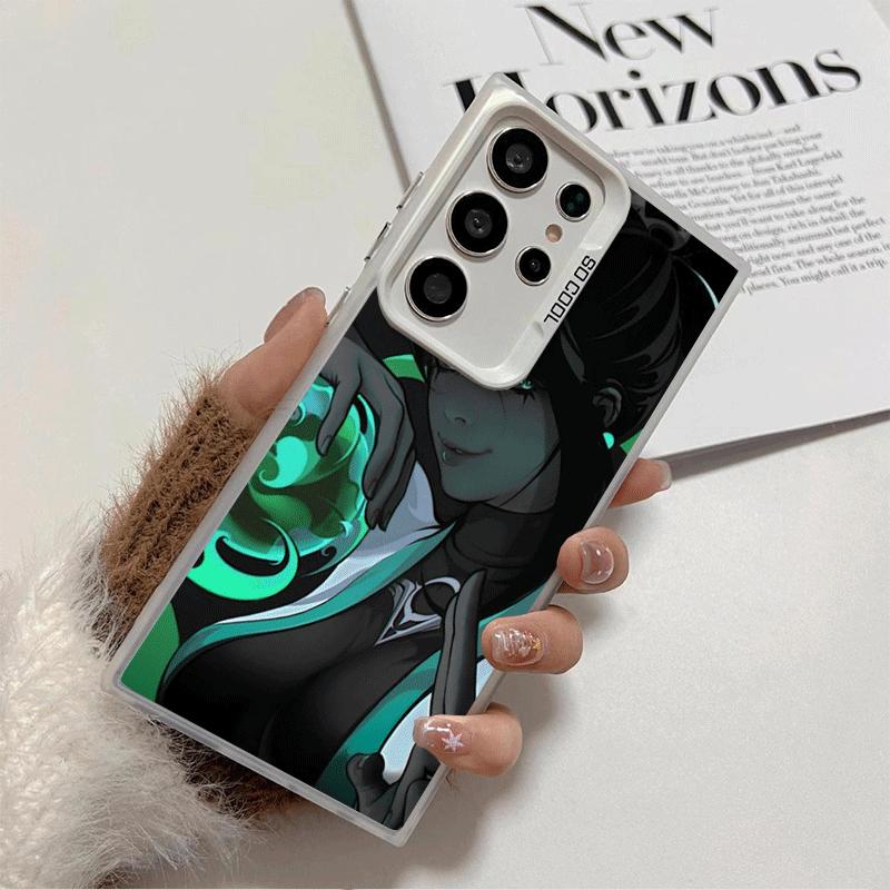 Черный крутой мягкий чехол для телефона V-Valorant Game для Samsung Galaxy S24 S25 FE S26 Edge S23 Ultra S22 Plus S21 + Ударопрочная задняя крышка