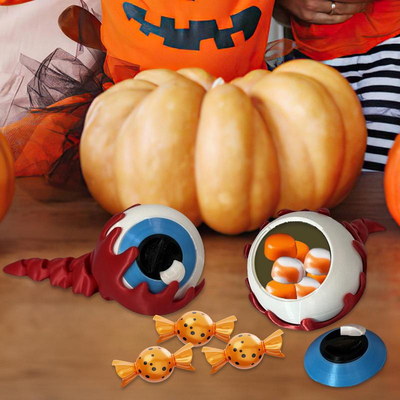 Halloween Eyeball Candy Box 3D Eyeball Halloween Candies Storage Candy Box Smooth Desktop Ornaments Candy Storage Bins