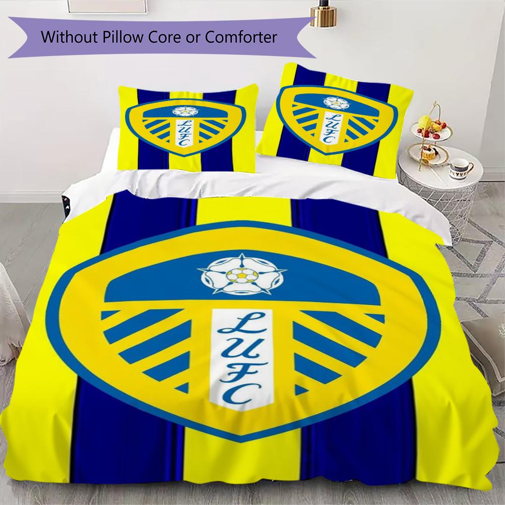 Постельное белье с узором Leeds United Комплект одеяла Пододеяльник Наволочка Домашний Декор Подарок на День Рождения (1 пододеяльник + 2 наволочки без наполнителя)66