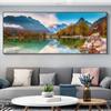 Большой размер природный пейзаж настенная живопись для гостиной, офиса, отеля, декор, постеры с горным озером и печать на холсте, фотографии