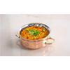 Steel Copper Handi with Brass Handle & Glass Lid No. 3, Serveware Casserole with Handle (Volume - 700 Ml)