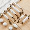 White Ceramic Cabinet Handles Zinc Zinc Zinc Alloy Wardrobe Door Handle Drawer Knobs  Cabinet Door