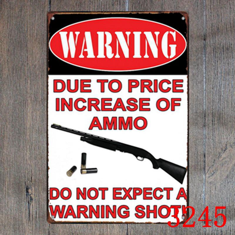 Custom Gun Humor Tin Sign for Restaurant, Bar, or KTV Decor