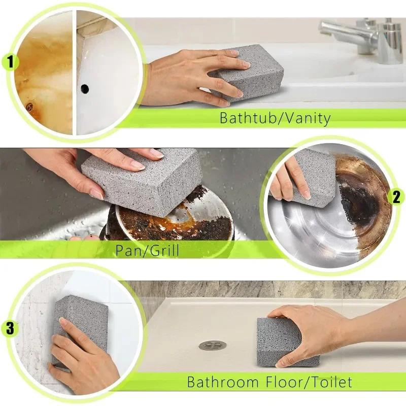 8Pcs Kitchen Spaces Cleaning Sponge Eraser Thicken Bbq Rack Stubborn Stain Cleaning Brush Pumice Brick Grill Clean Tool Kitchen Spaces Items