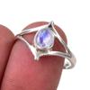 Natural Rainbow Moonstone Gemstone Handmade 925 Sterling Silver Ring S.8.5 R9w80