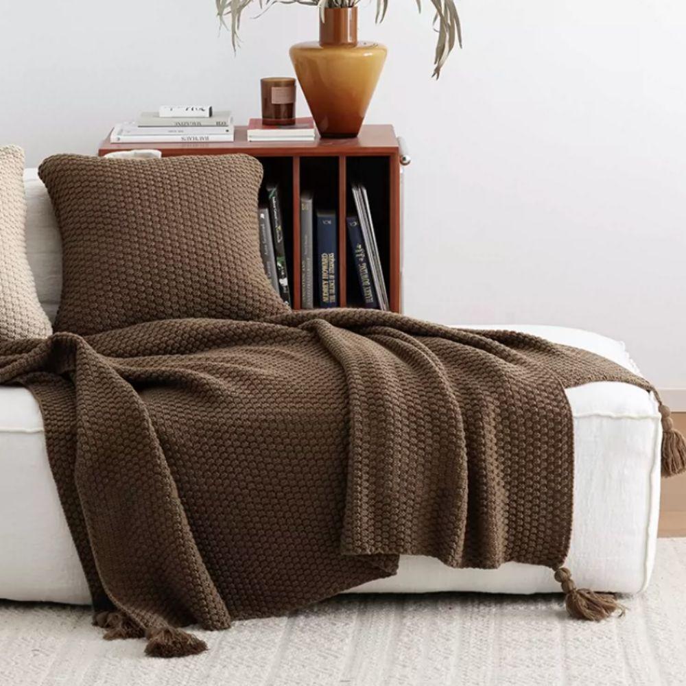 Handmade Nap Blanket with Tassel Throw Blanket Fashion Sofa Blanket  Bed