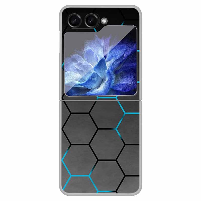 For Samsung Z Flip5 5G Case Transparent Hard PC Plastic Coque for Samsung Galaxy Z Flip 5 5G Cover Wolf Cats Zflip5 Shockproof