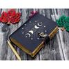 Handmade Leather Moon Journal with Antiqe Dekle Pepar for Men Women Birthday Gifts Traveling Sketchbook Handmade Book of Shadows Grimoire
