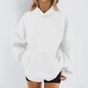Women's Fashion Casual Long Sleeve Solid Color Hooded Sweatshirt Tops