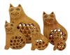 Wooden Undercut Cat Beautiful Handmade Carving Animal Figurines Decorations Set Of 5 Home & Table Top