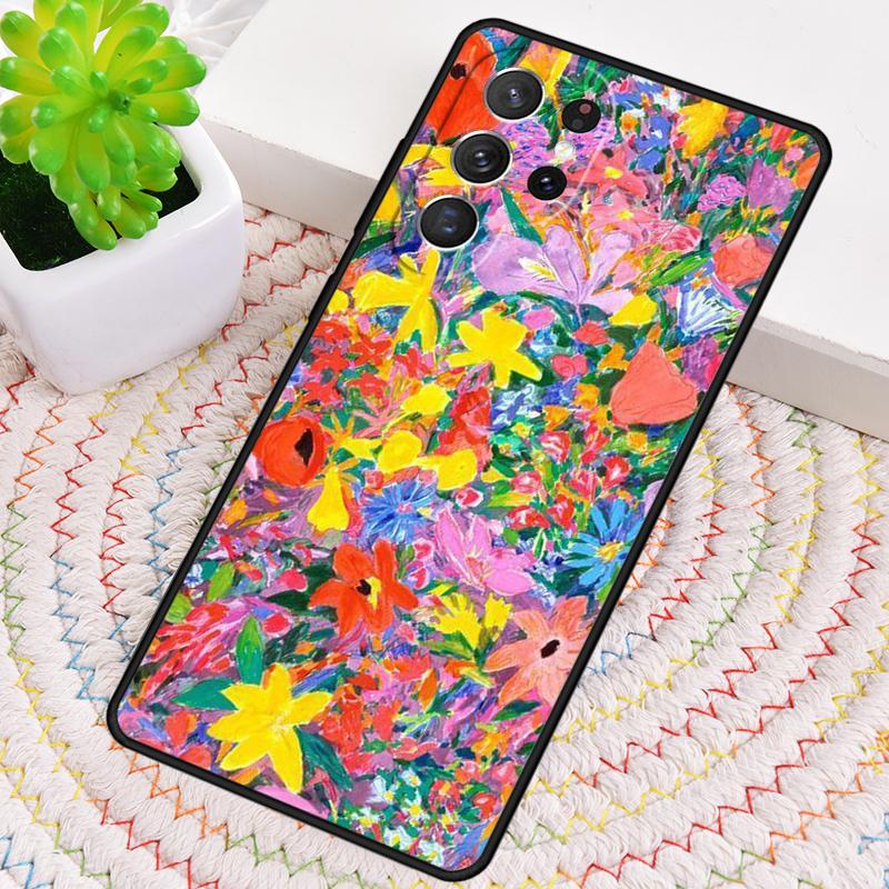 Красочный Цветочный Рисунок Арт Чехол для Телефона для Samsung Galaxy note 10 pro S26 Ultra S23 S24 FE S25 S21 S22 PLUS ударопрочный Чехол