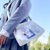Harujio Ita Small Mini Shoulder Cute Transparent Otaku Purple Bag, Bag, Vinyl, Style, Black, White, (White)