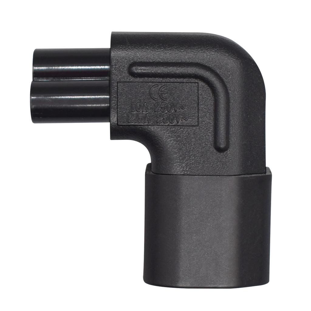Преобразователь мощности IEC320 C5, штекер IEC C14 в гнездо C5, угловой разъем вверх/вниз, 10 А, 250 В, преобразователь розетки