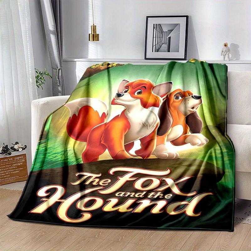 1pc, The Fox and The Hound Cozy Throw Blanket for Home Decor, Couch Cover, Outdoor Blanket, Gift Idea, Flannel Throw