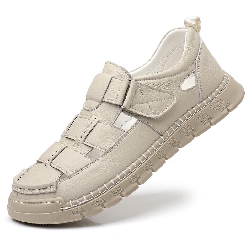Fashion Beach Vacation Soft Sole Men Sandal New Summer Men Comfort Sandals Hollow Out Breathable Flats Leather Casual for Walking Shoes