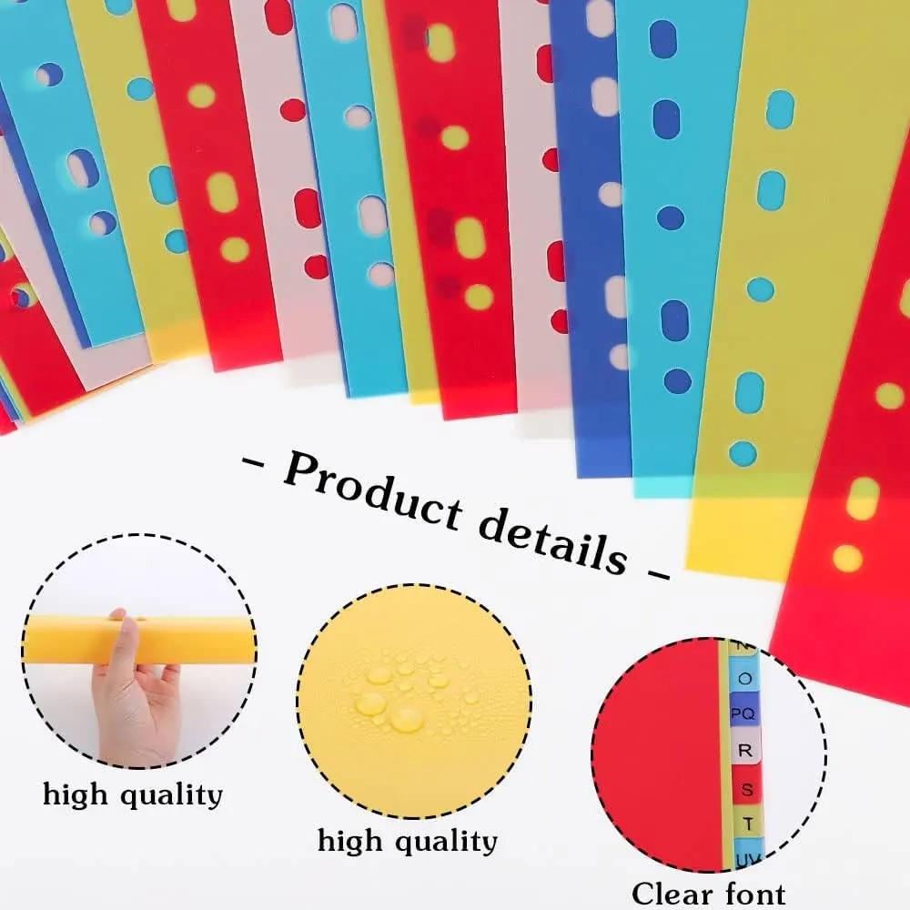 21 шт. разделителей для папок, разделители для блокнотов с алфавитными метками A-YZ, подходят для папок на 2/3/4/11 кольцах.