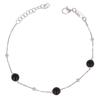 [Q8910] - Silver Bracelet 'Boho' Black Silver (rhodium-plated) - 6 Mm