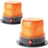 BooYu 2-Pcs Battery Operated Amber Warning Beacon Light W/Magnetic Base, Portable Rechargeable Mini Roadside Roof Top Plow LED Strobe Emergency Flash