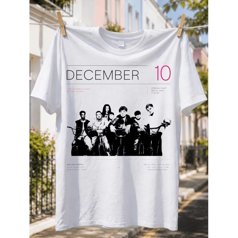 Casual Streetwear Style Men'S T-Shirt December 10 Band Graphic Design Summer And Autumn Wear for Music Lovers Loose Round Neck Fashion New Arrival