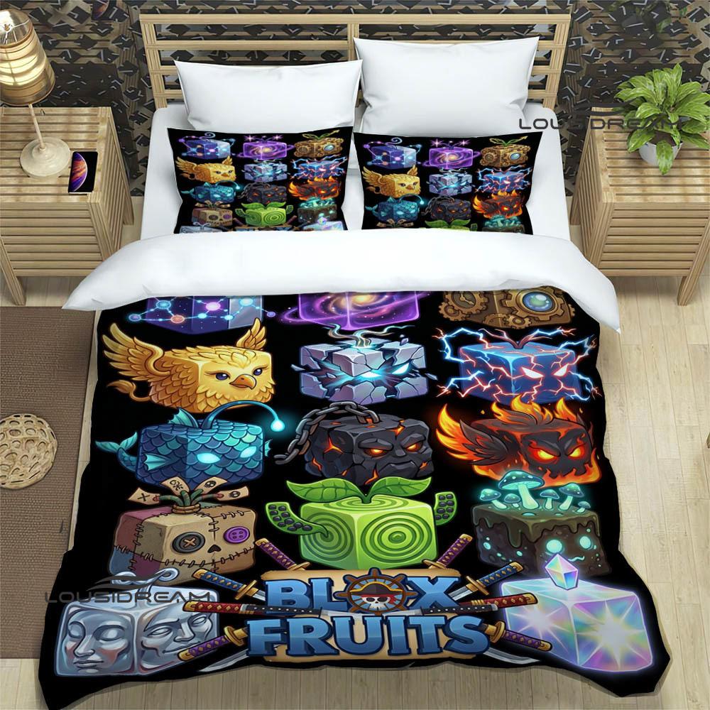 3D game B-blox fruits printed Bedding Sets exquisite bed supplies set duvet cover comforter set bedding set luxury birthday gift