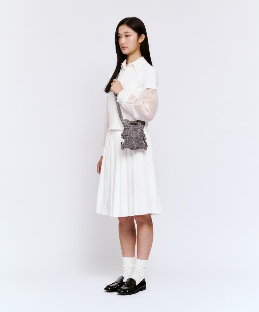 Сумка-кроссбоди Pleatsmama Mini, с блестящими камнями, цвет: коричневый
