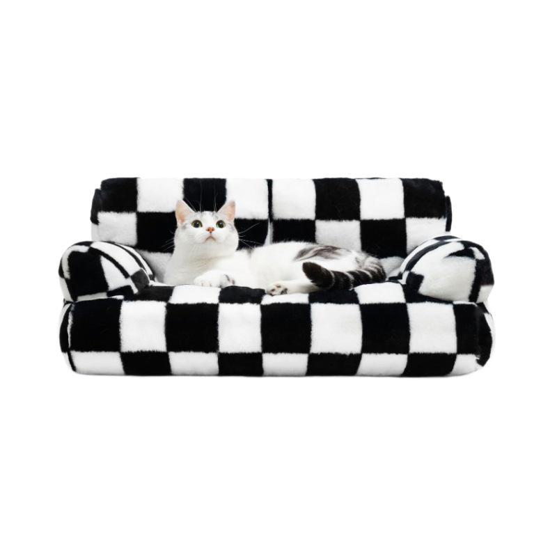 Уютная съемная кровать для кошек и маленьких собак - моющийся, теплый коврик для дивана для домашних животных