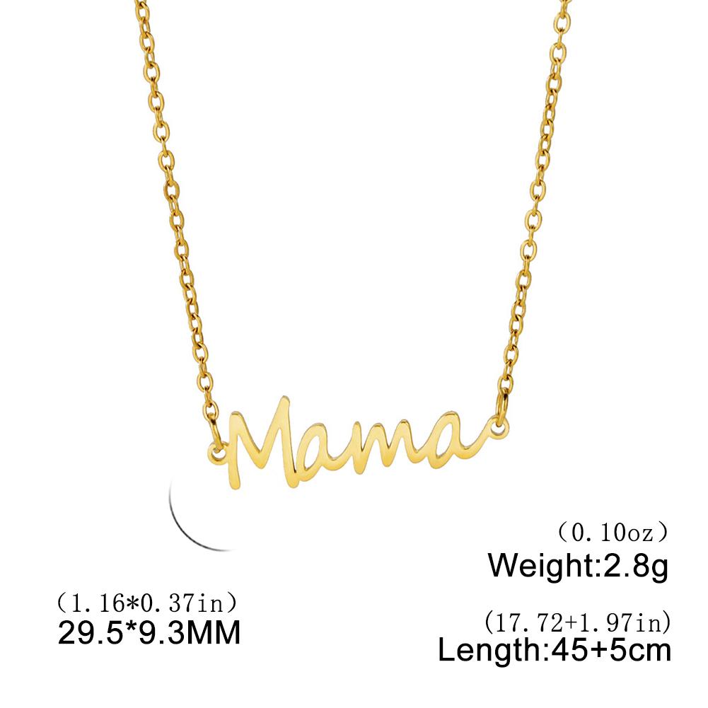 Ожерелье с подвеской «Mama Letter» для женщин, цепочка на шею из нержавеющей стали, модные семейные украшения, подарок на День матери для мамы