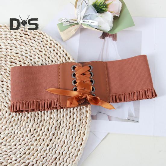 Корсетный пояс для женщин, завязывающийся на шнуровке, широкий эластичный пояс Waspie для платьев, аксессуар для костюма пирата на Хэллоуин