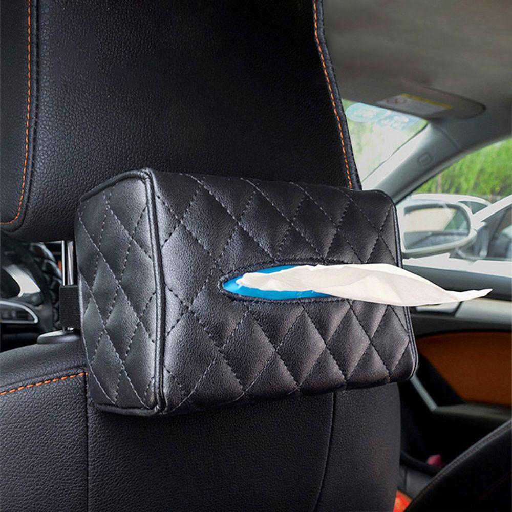 Держатель на спинку сиденья Автомобильное украшение Кожаная сумка для салфеток Бумажная обложка Органайзер Коробка для хранения салфеток