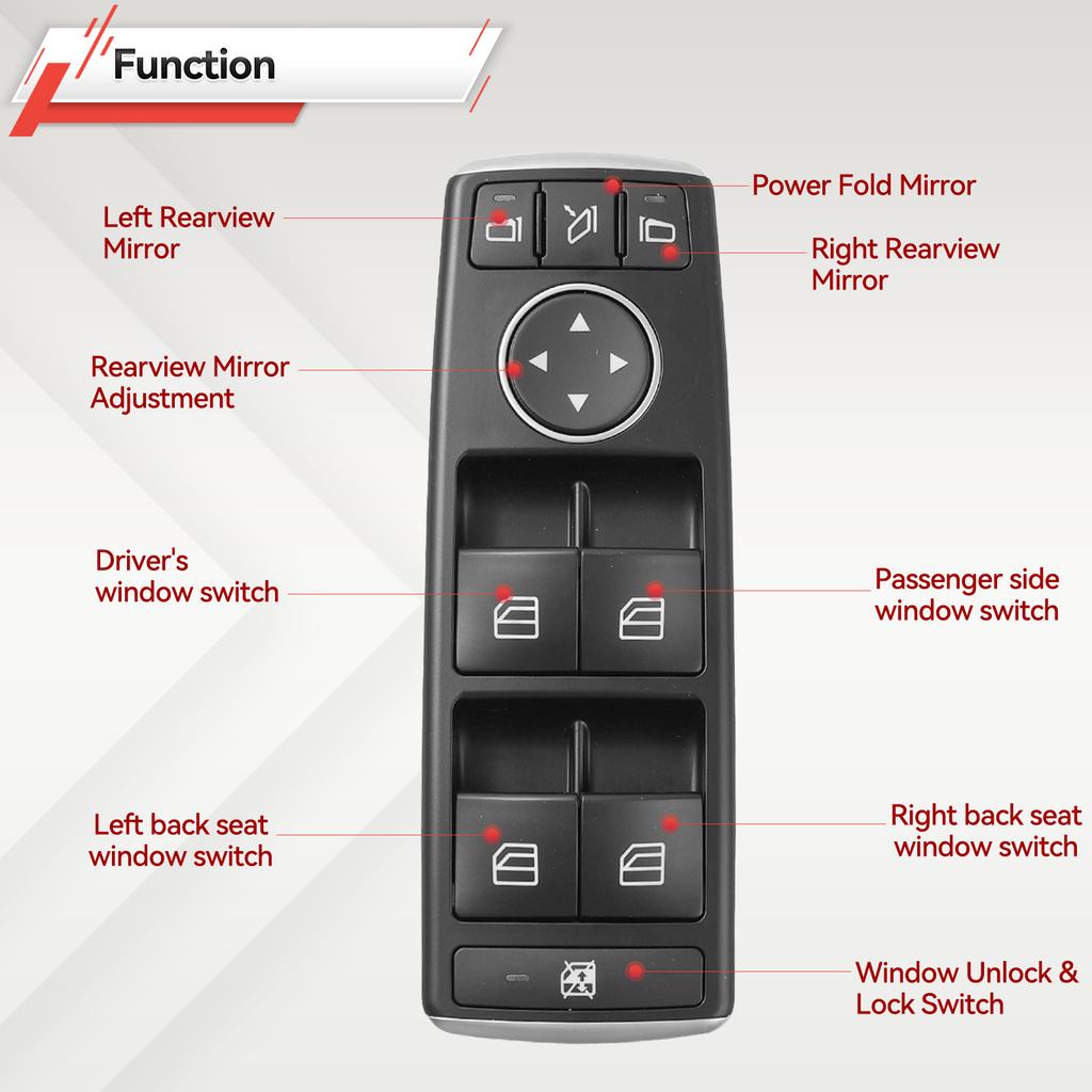 1669054400 Левый переключатель управления стеклоподъемником со складыванием для Mercedes Benz W212 W246 W176 W156 W117 W204 C-Class CLA A1669054400