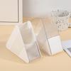 Plastic Slanted Pen Holder Multi Compartments Clear Slots Durable Desk Organizer for Home Office School Student Stationery Storage