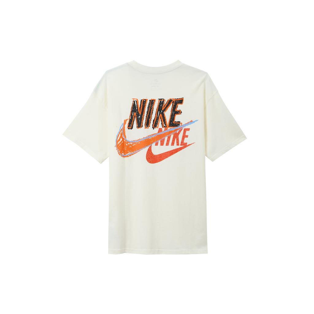Nike Прямая футболка с круглым вырезом и буквенным принтом, мужские топы, белые DO6368-133