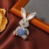 Exquisite Women Kids Cute Rabbit Luxury Crystal Badges Jewelry Fashion Decoration Shining Boutique Animal Brooches Pins Gift