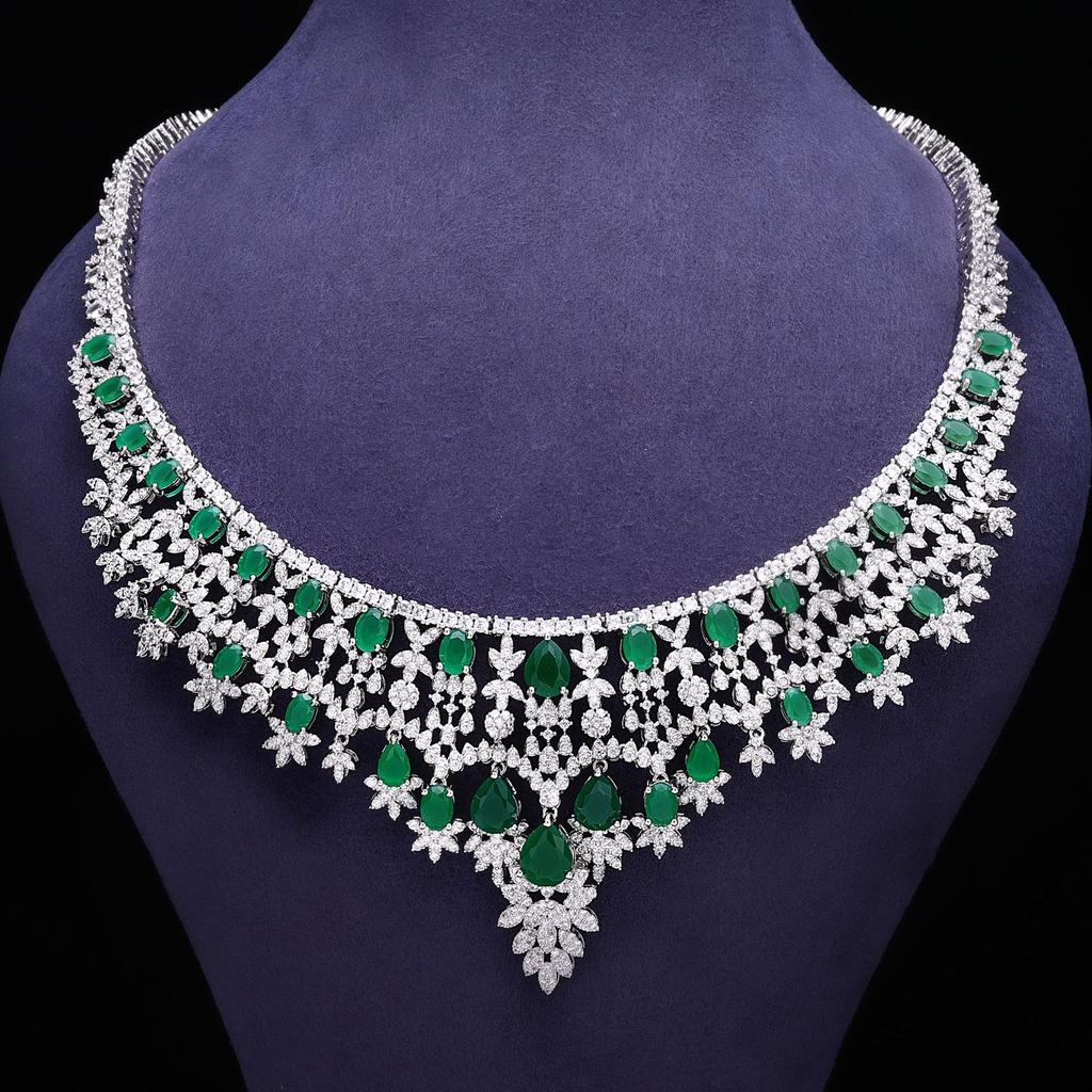 Arabian Bridal Chain Elegant Luxury Red Sapphire Set with Heavy Industry Jewelry Ladies Jewelry