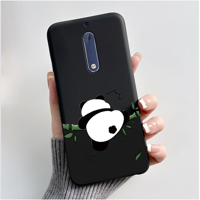 Чехол Для Nokia 5 Эстетичный Модный Милый Кот Мультяшный Черный Мягкий ТПУ Чехол для Телефона Для Nokia 5 Чехол-Бампер TA-1053 TA-1024