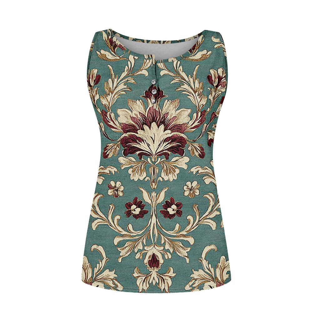 Женский повседневный жилет без рукавов с принтом и V-образным вырезом