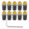 10PCS Motorcycle M5x16mm0.6in Windscreen Windshield Screw Bolts Kit Universal with WrenchGolden