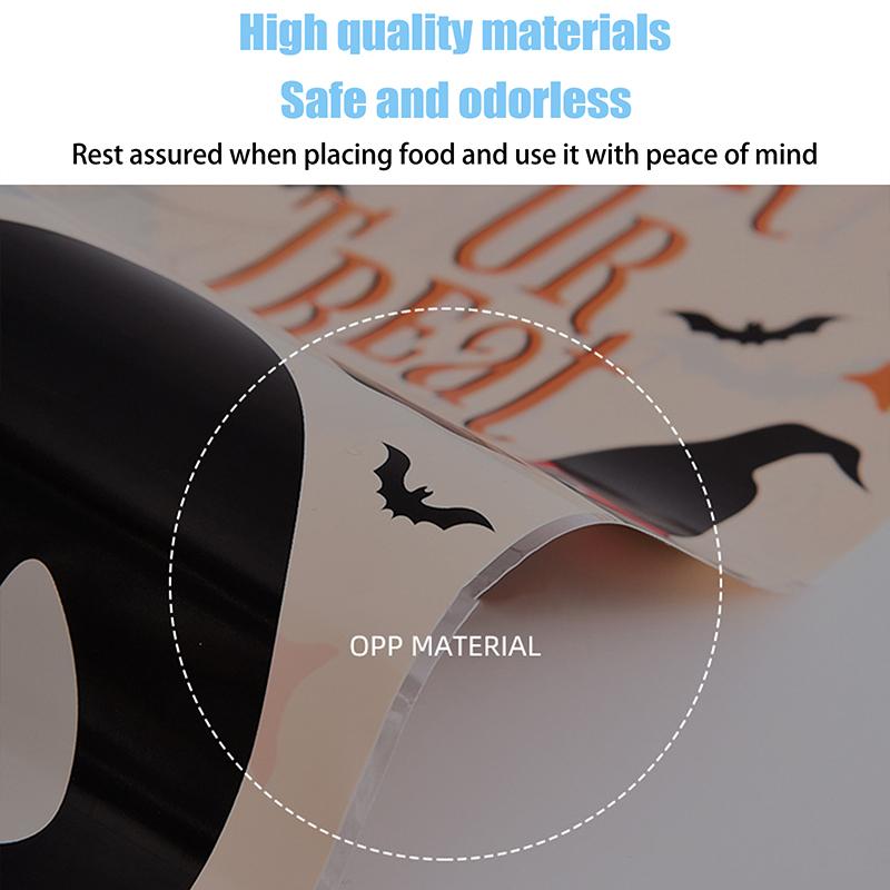 50 шт. подарочные пакеты на Хэллоуин, упаковочные пакеты для конфет и печенья, декор для вечеринки на Хэллоуин