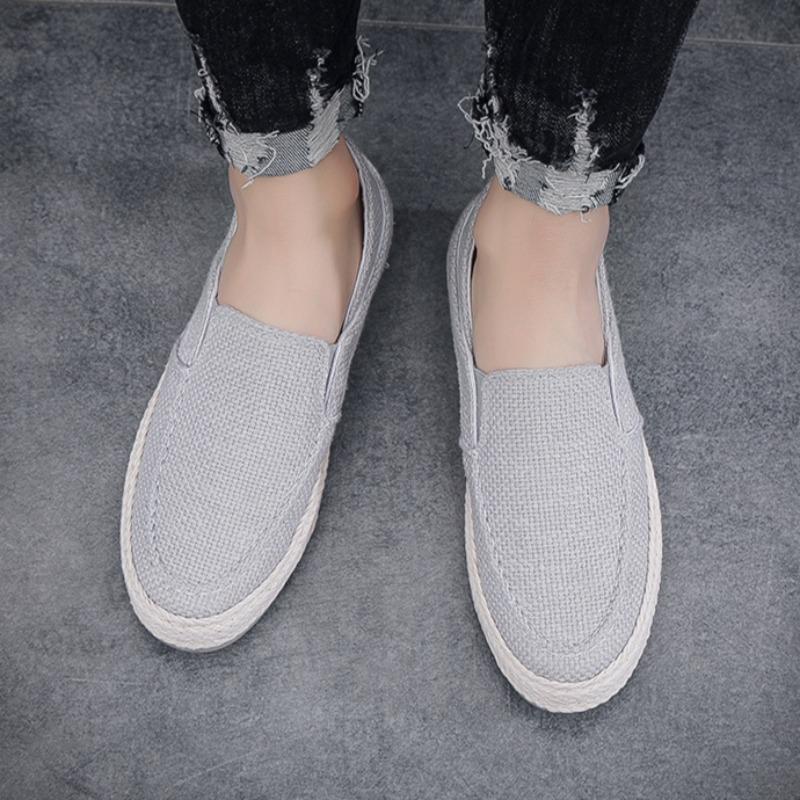 Fashion Man's Canvas Shoes Summer Lightweight Breathable Men Flats Shoes Loafers Lazy Linen Cloth Casual Walking Footwear Zapatos Hombre