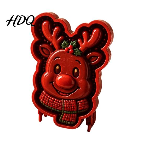 Santa Claus Cookie Press Christmas Mini Pie Mold 3D Relief Embossed Hand Baking Homemade Snack Tools Reusable DIY Dough Mold for Holiday Party