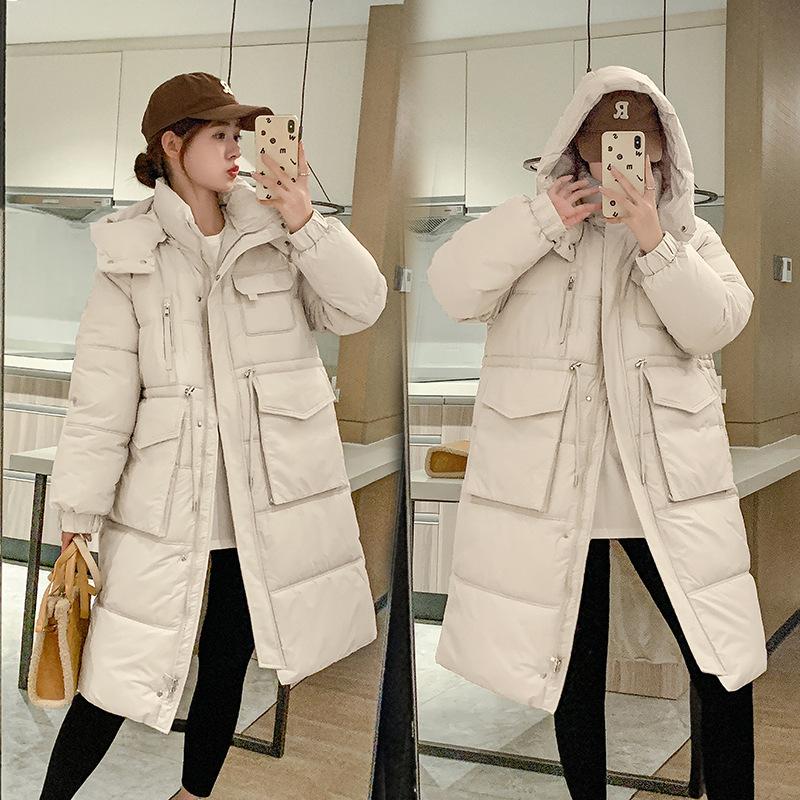 The Russian market circulates women's long tooling hooded cotton clothes with large pockets, which are designed to make up orders in batches