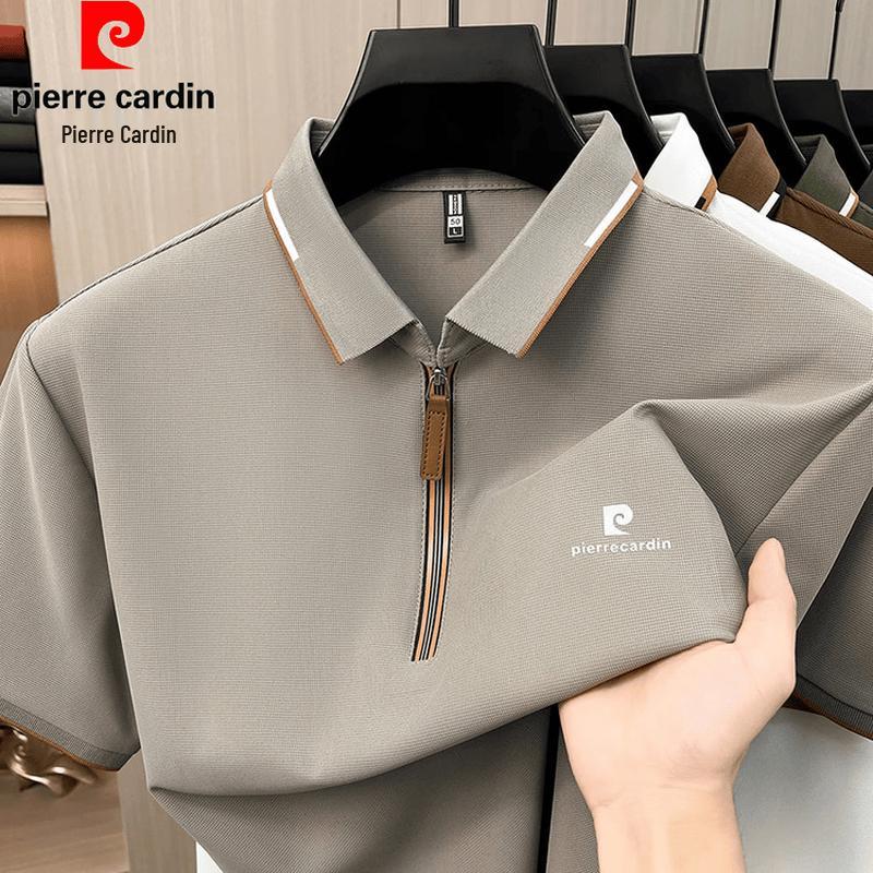 Pierre Cardin Мужская летняя футболка-поло с молнией на половину