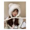 Шапка-ушанка женская зимняя плюшевая теплая вязаная шапка с защитой ушей