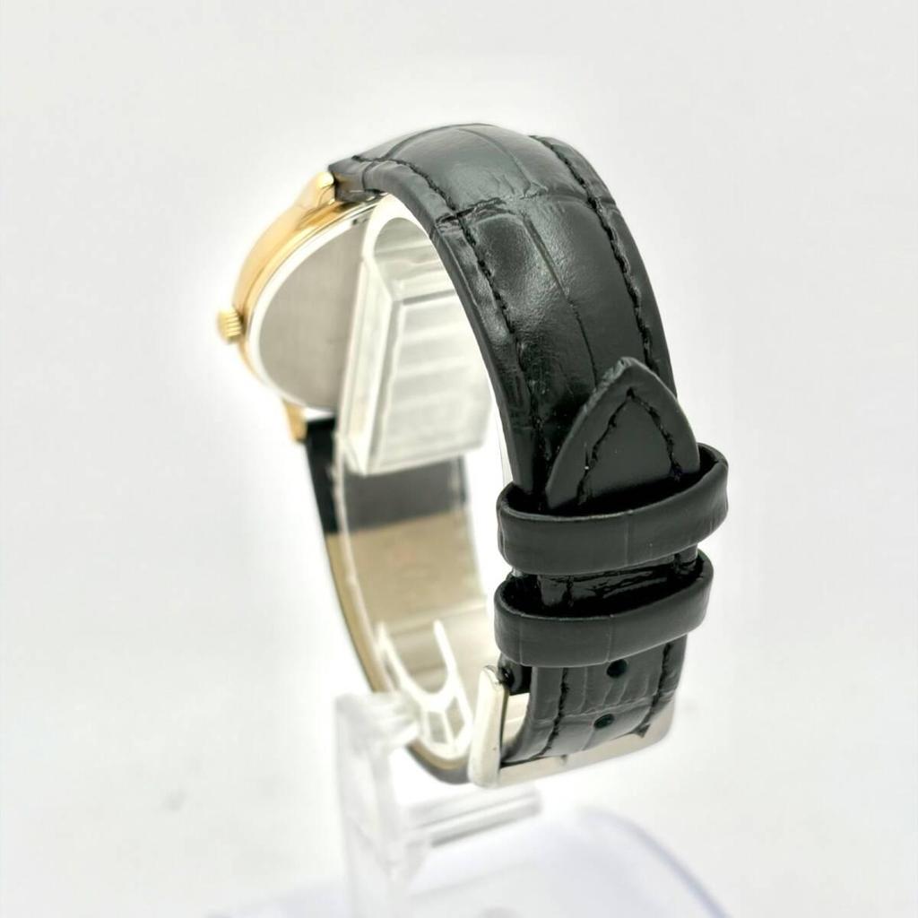 Used [NEW BATTERY] SEIKO SPIRIT Men's Watch Gold Date 5E32-6A3A 271424 New Belt