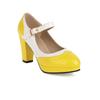 Fashion Sweet High Heels Pumps Mary Janes Shoes Woman Patchwork Patent Straps Women's Heeled Party Office Wedding Shoes Large Size 48