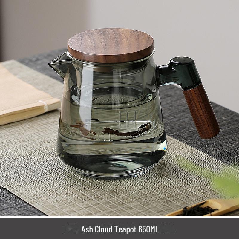 Стеклянный чайник с фильтром и боковой ручкой, устойчивый к высоким температурам, для использования в офисе или заваривания цветочного чая