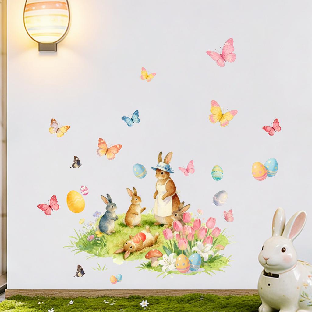 Мультяшные пасхальные наклейки на стену Детская спальня Гостиная Домашнее украшение