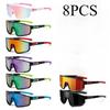 8pcs Unisex Trendy Sports Fashion Glasses Stylish Black Frames for Men & Women Perfect for Casual Wear or Activities