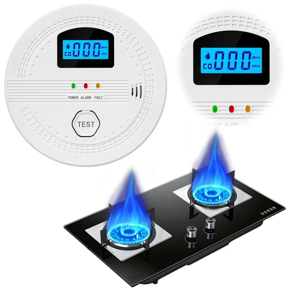 Audible Alarm 2 In 1 CO Smoke Detector LCD Digital Display CO Sensor Home Use